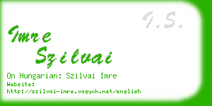 imre szilvai business card